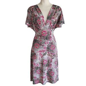 FUNHOUSE Vintage Babydoll Surplice Top Tie Midi Dress Y2K Style Sexy Classy L